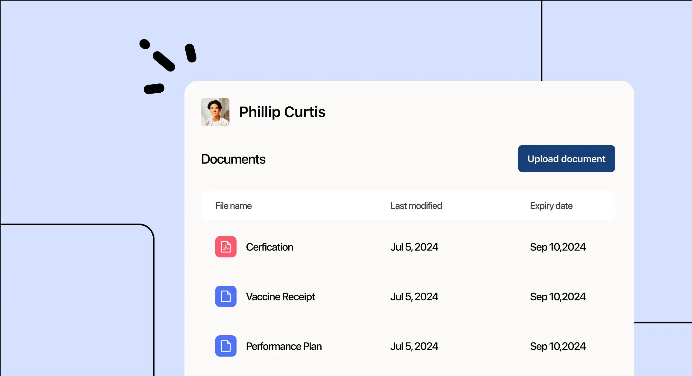 Image of 7shifts document storage onboarding product flow