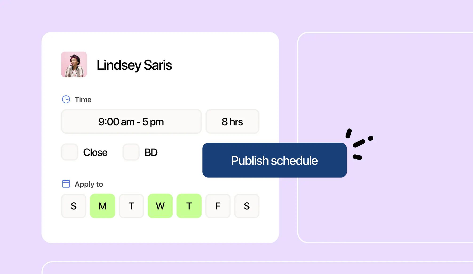 Floating product module of 7shifts scheduling product