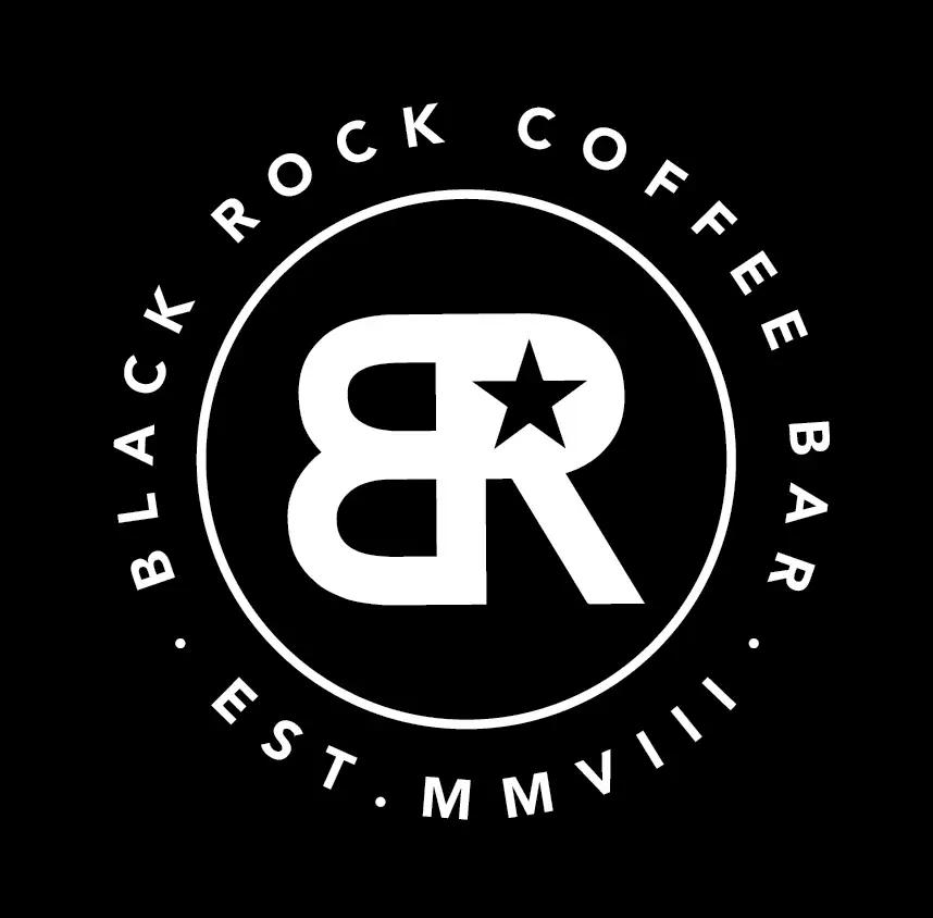 Black Rock coffee logo, transparent black .png