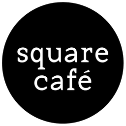 Square Café logo, black circle with white text