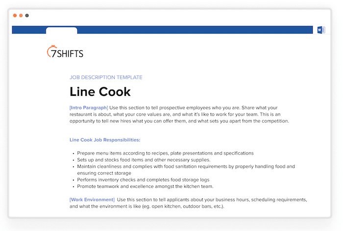  Download Line Cook Job Description Template 7shifts 7shifts